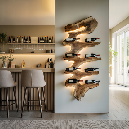 Modern Solid Wood Wine Rack For Living Room Furniture Design