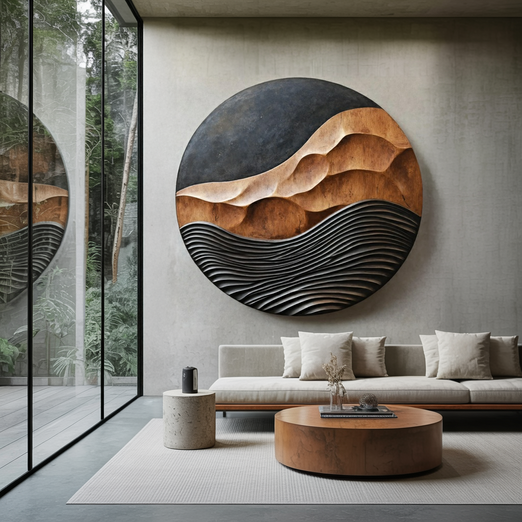 Rustic 3D Wood Wall Art For Entryway Wall Panel Design