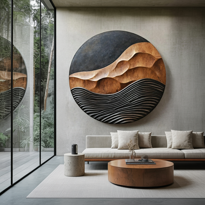 Rustic 3D Wood Wall Art For Entryway Wall Panel Design