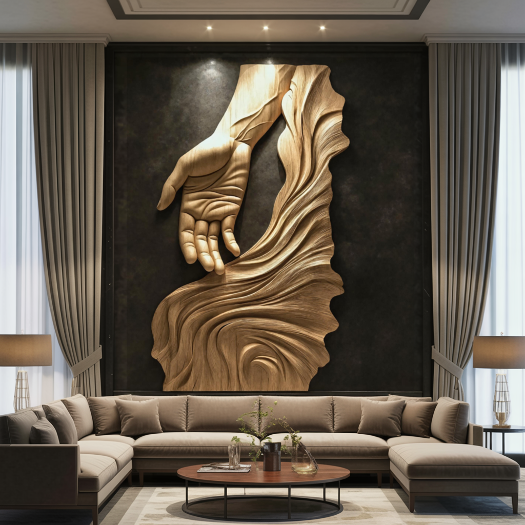 Rustic Large Sculpture Wall For Bedroom Artistic Display