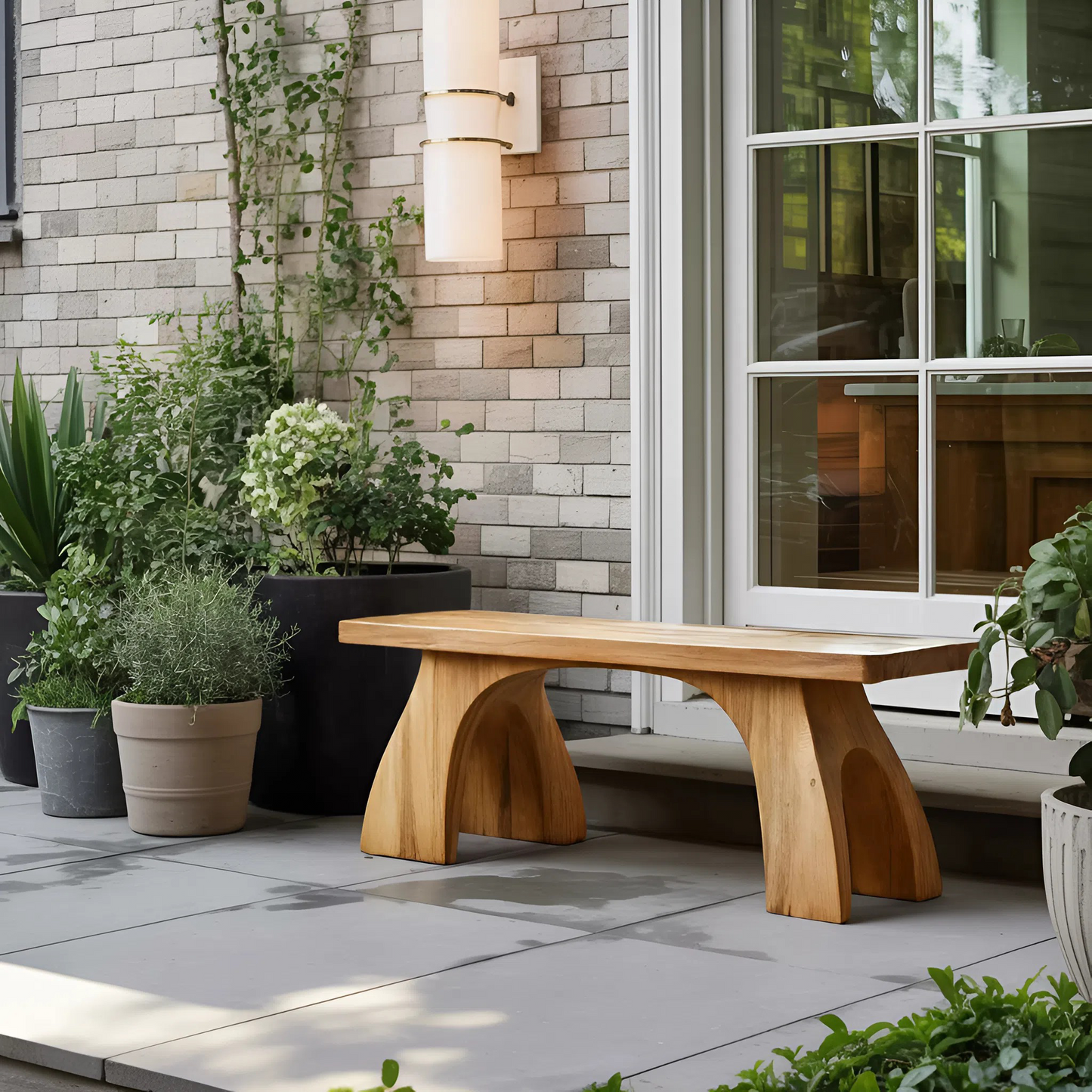 Modern Bench With Arched Leg Design For Entryway