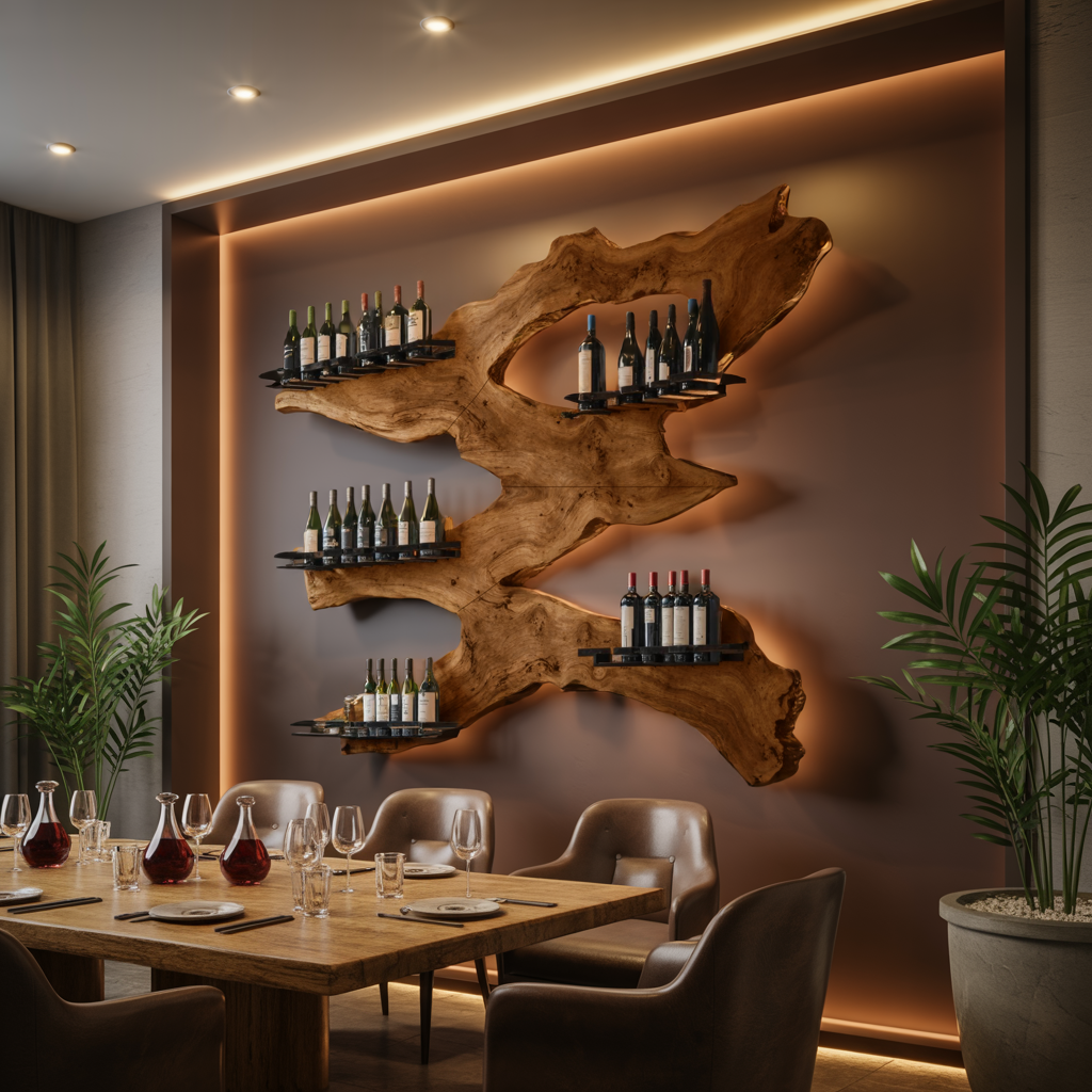 Handcrafted Wine Holder For Kitchen Wine Wall Accent