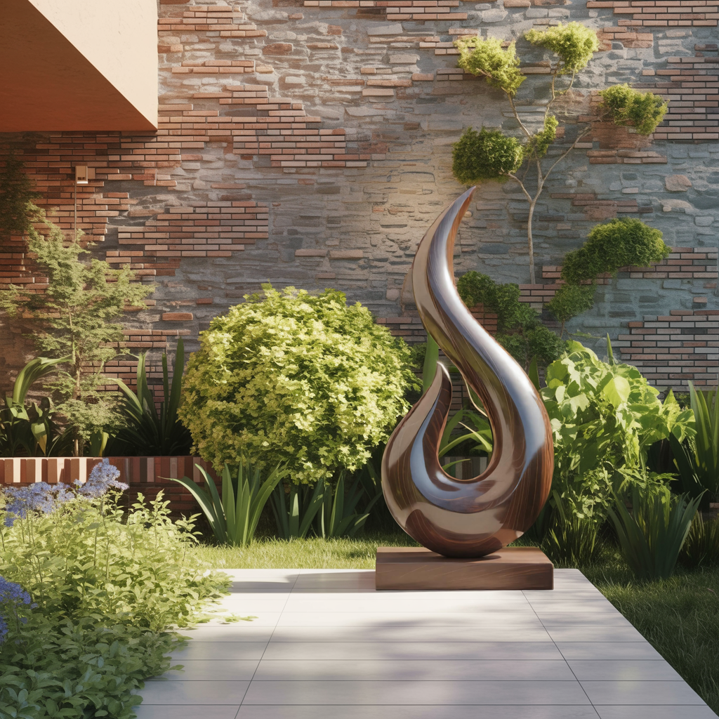 Handcrafted Abstract Sculpture For Outdoor Wall Design