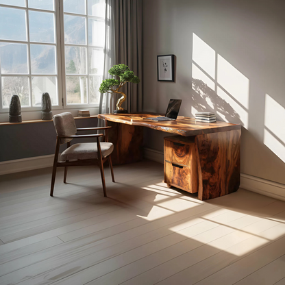 Mid Century Desk Corner Work Desk For Study Area
