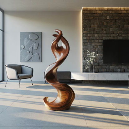 Farmhouse Large Twisted Spiral Floor Art For Living Room
