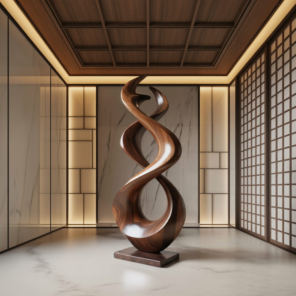 Rustic Abstract Sculpture For Outdoor Garden