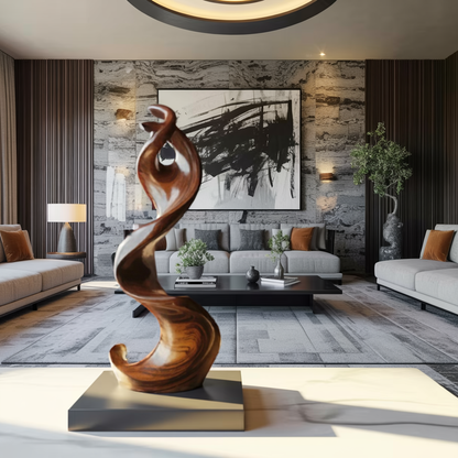 Farmhouse Large Twisted Spiral Floor Art For Living Room