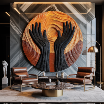 Handcrafted Solid Wood 3D Sculpture Wall Decor For Living Room