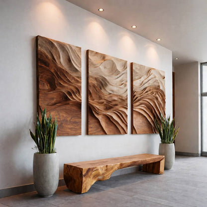 Sculptural Wall Art With Flowing Design For Living Room
