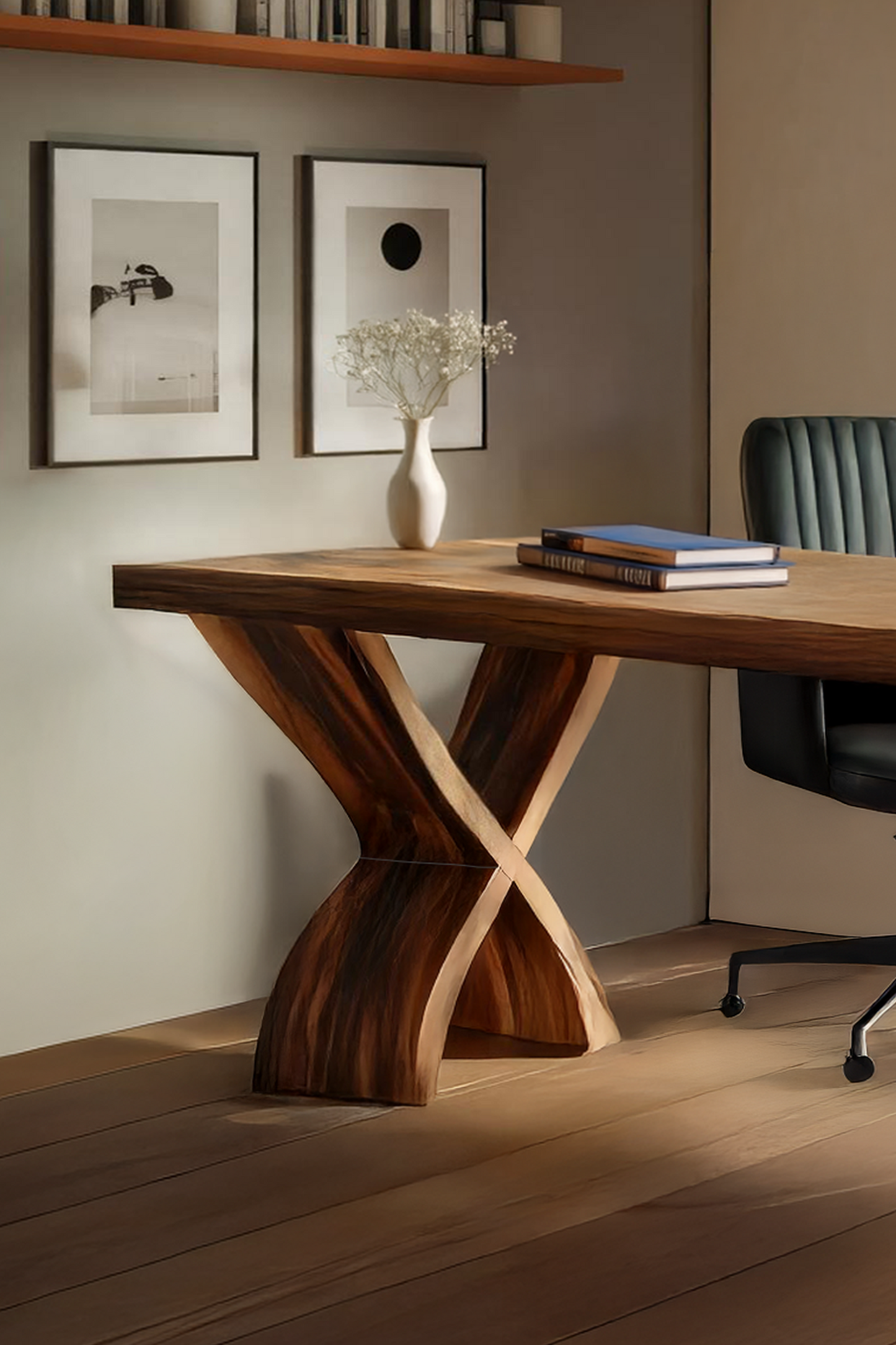 Mid Century Solid Wood Desk For Small Room Home Office
