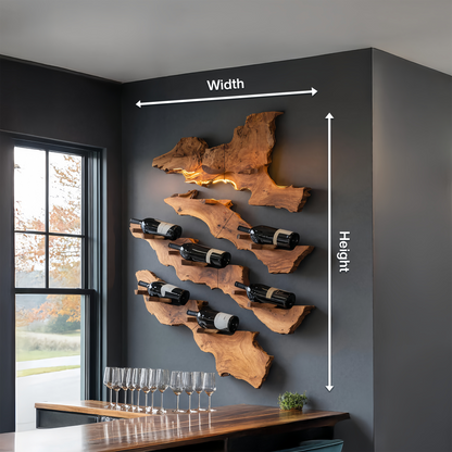 Handcrafted Wooden Live Edge Wine Holder For Bar Decor Ideas