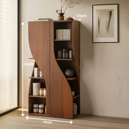 Modern Curved Cabinet Sculptural Doors Kitchen And Living Room