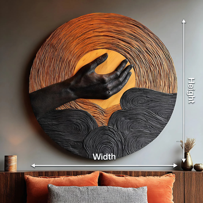 Handcrafted Solid Wood 3D Sculpture For Living Room Wall Art