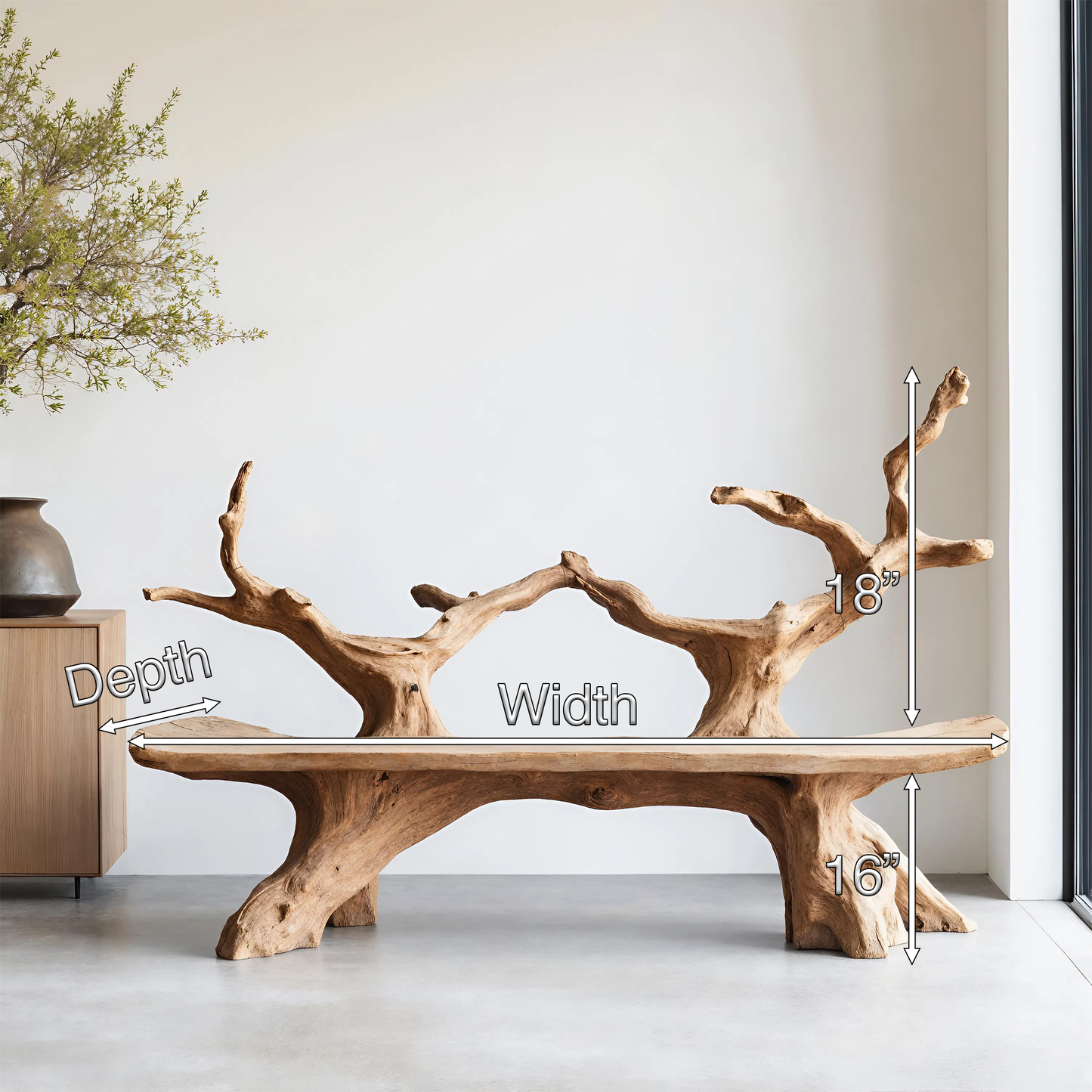 Mid Century Live Edge Bench For Elegant Patio