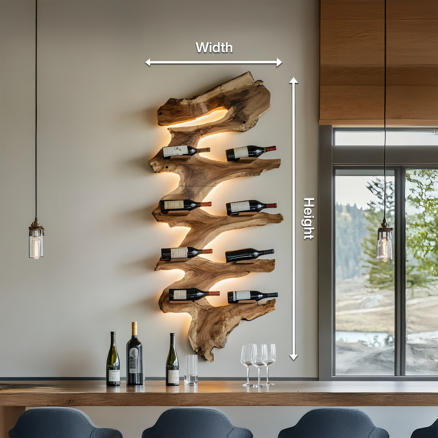 Modern Solid Wood Wine Rack For Living Room Furniture Design
