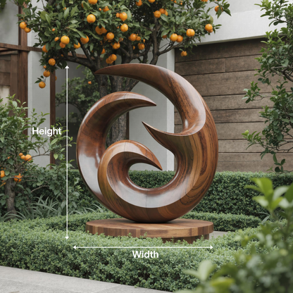 Farmhouse Abstract Wooden Sculpture For Living Room