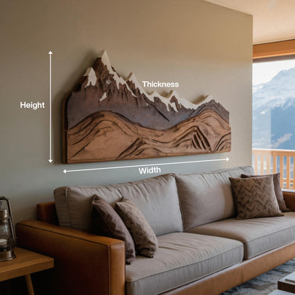 Mountain Wall Art Carving For Living Room And Nature Inspired Home