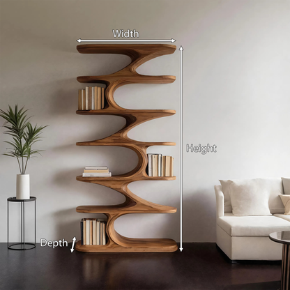 Modern Organic Curved Bookshelf For Living Room