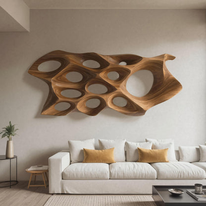 Organic Sculptural Wall Art Panel For Living Room Or Bedroom