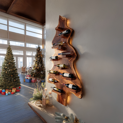 Mid Century Solid Wood Wine Rack For Entryway Furniture Style