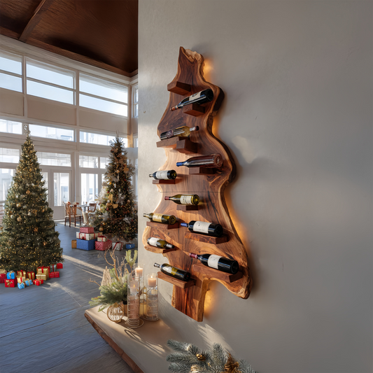 Mid Century Solid Wood Wine Rack For Entryway Furniture Style