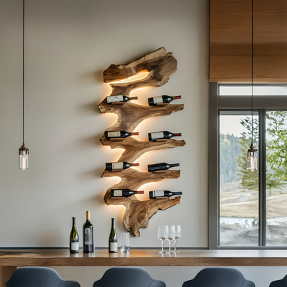 Modern Solid Wood Wine Rack For Living Room Furniture Design