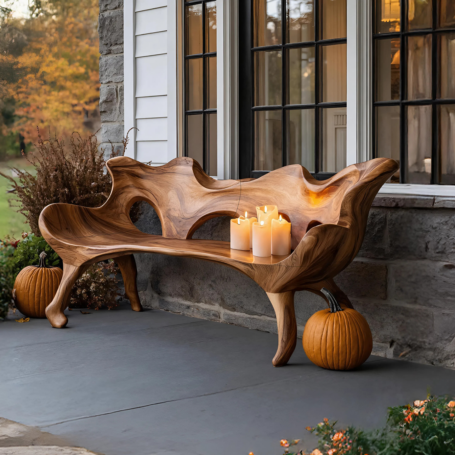 Farmhouse Wooden Bench For Living Room Rustic Furniture Decor