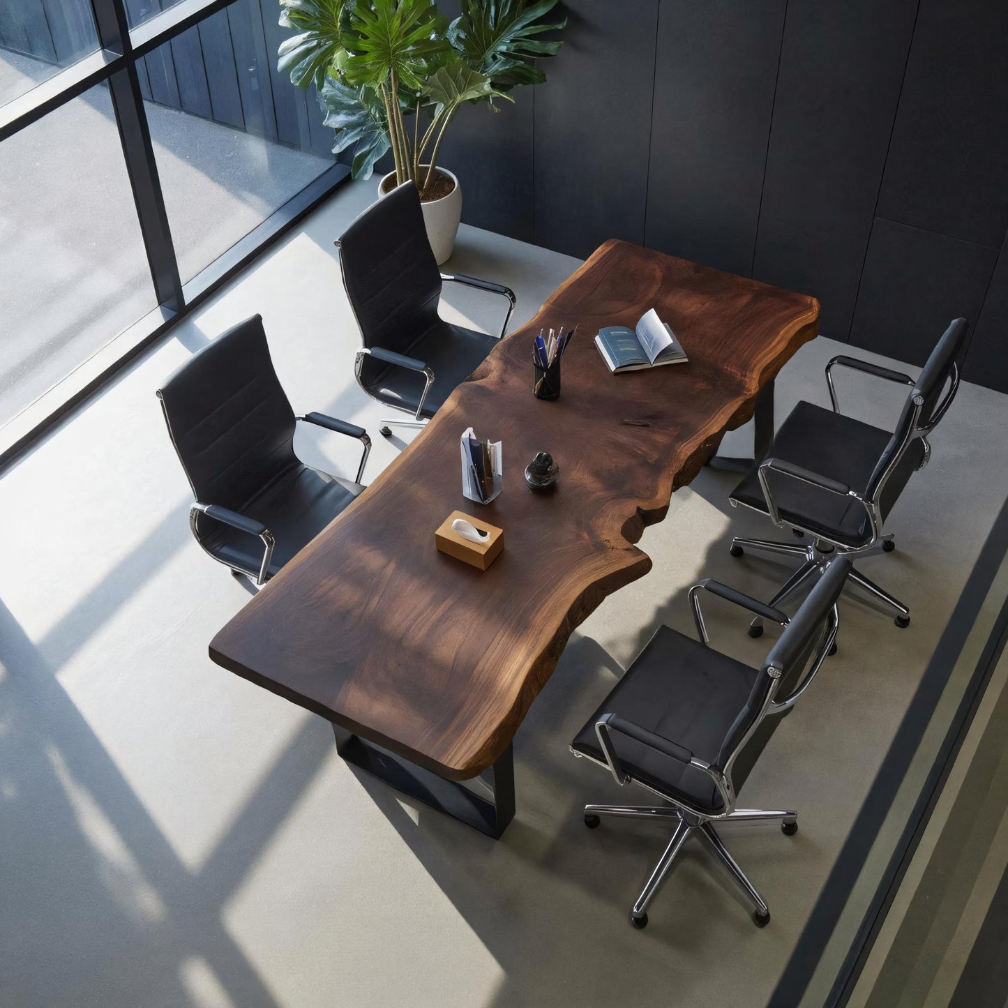 Rustic Live Edge Conference Table For Modern Office