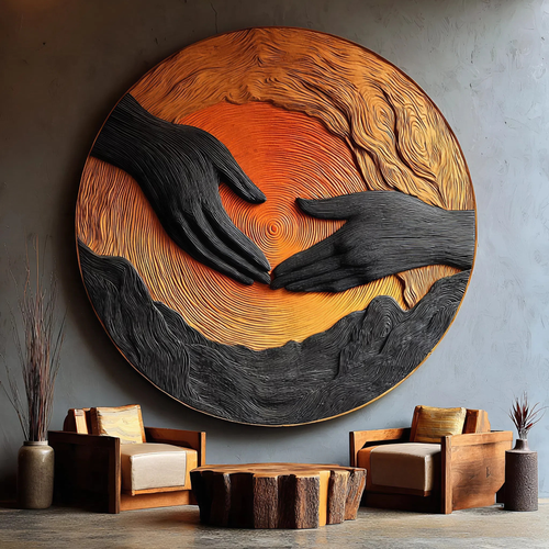 Modern Wooden Wall Art Sculpture For Entryway And Hallway Design