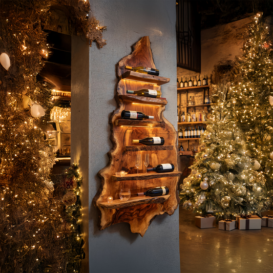 Modern Wooden Wine Rack For Bar Decor And Display Storage