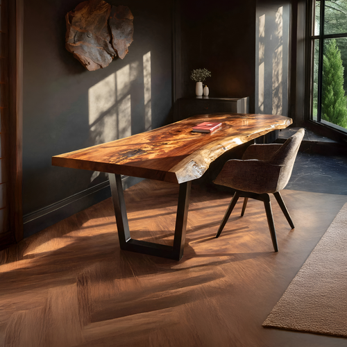 Mid Century Natural Wooden Tabletop For Decor