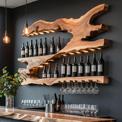 Mid Century Wine Holder For Kitchen Minimalist Shelf