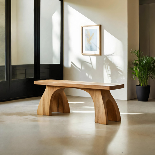 Modern Bench With Arched Leg Design For Entryway