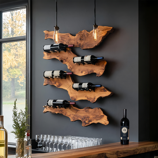 Farmhouse Wooden Wine Holder For Entryway Wine Storage Decor
