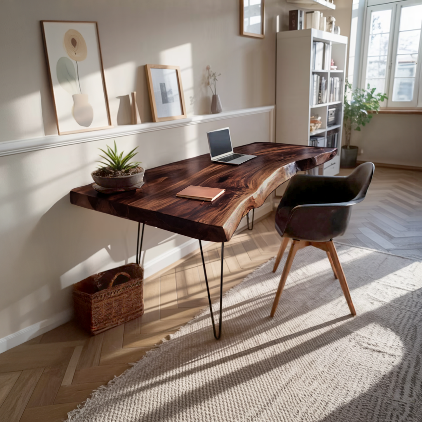 Handcrafted Solid Wood Desk For Bedroom Decor