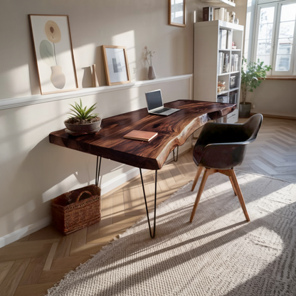 Handcrafted Solid Wood Desk For Bedroom Decor