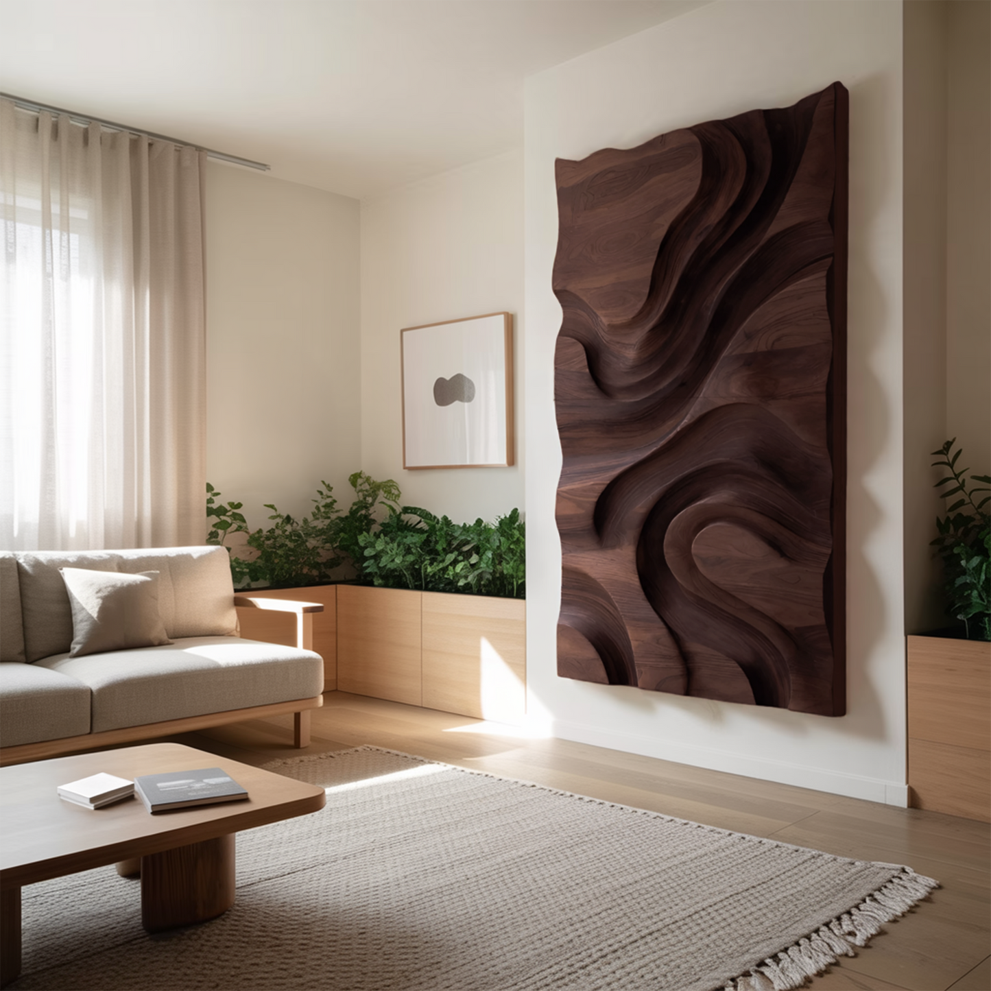 Modern Organic Wall Art Panel For Living Room Decor