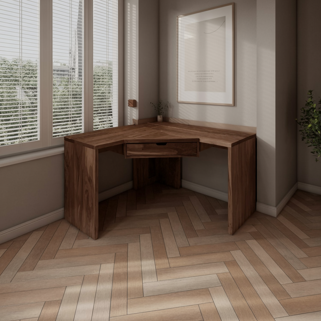 Modern Minimalist Corner Desk For Home Office Setup