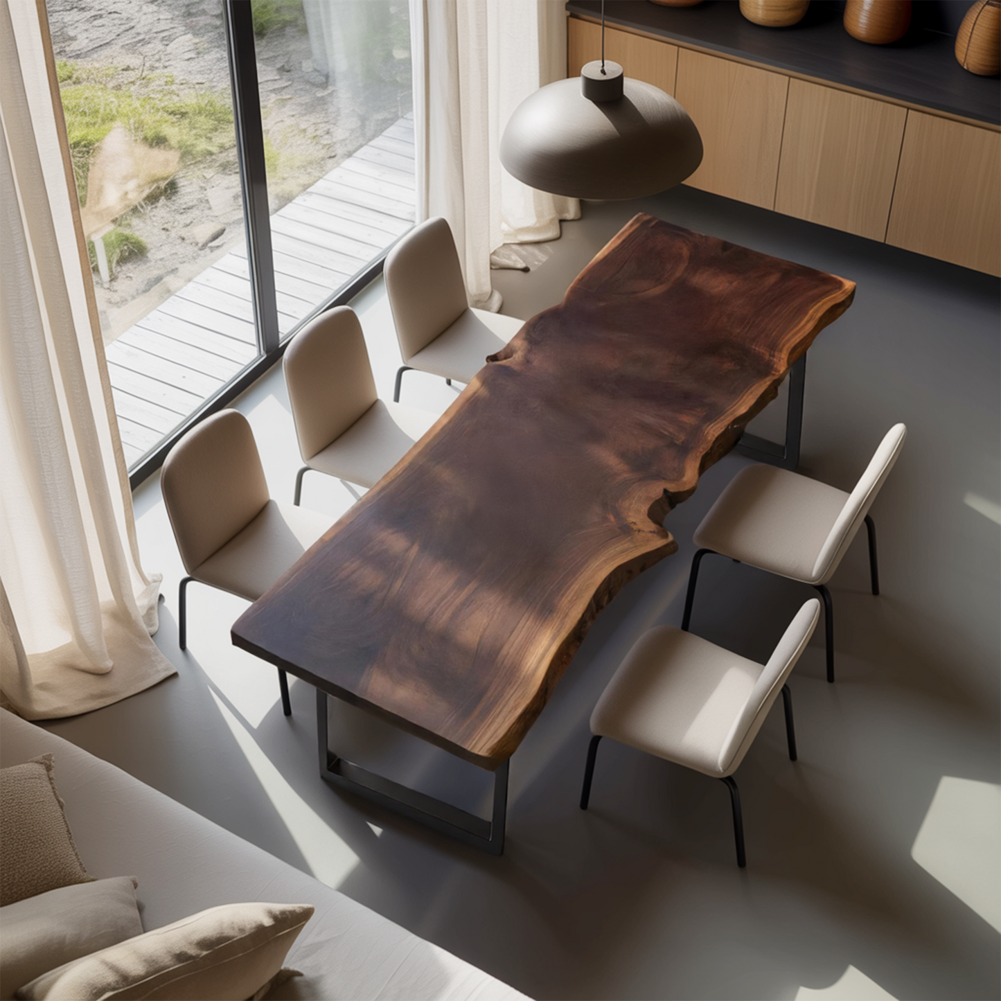 Rustic Live Edge Conference Table For Modern Office
