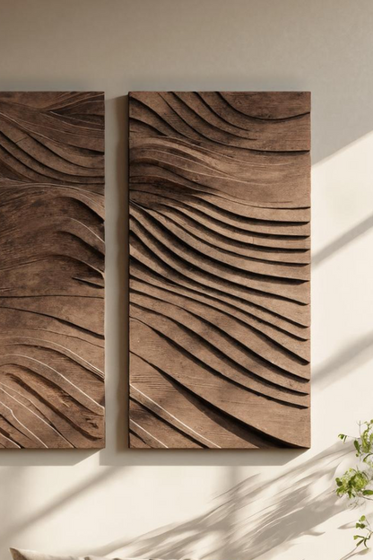 Modern Rectangle Solid Wood Wall Art For Bedroom