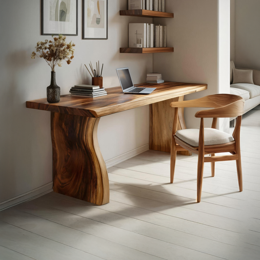 Handcrafted Solid Wood Desk For Reading And Work Area